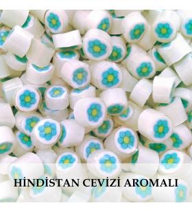 ÇİÇEK DESENLİ AKİDE ŞEKERİ - MAVİ - 250 GR 