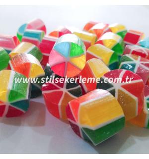 GÖKKUŞAĞI DİLİM DESENLİ AKİDE ŞEKERİ 250 GR 