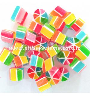 GÖKKUŞAĞI DİLİM DESENLİ AKİDE ŞEKERİ 250 GR 