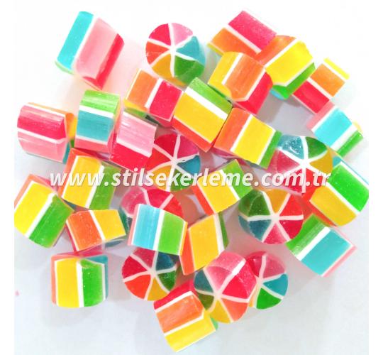 GÖKKUŞAĞI DİLİM DESENLİ AKİDE ŞEKERİ 250 GR