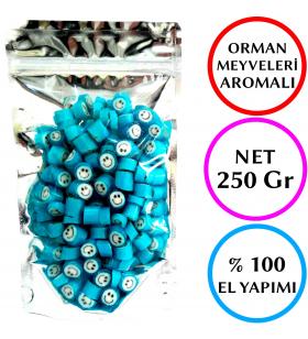 MAVİ GÜLENYÜZ DESENLİ AKİDE ŞEKERİ 250 GR