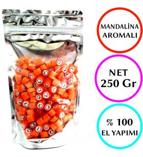 TURUNCU GÜLENYÜZ DESENLİ AKİDE ŞEKERİ 250 GR 